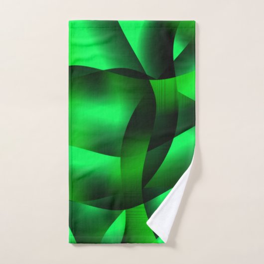 Lime vert et noir ondulation, avec ombre? (Serviette à main)