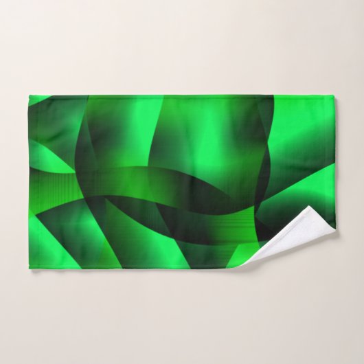 Lime vert et noir ondulation, avec ombre? (Serviette à main)