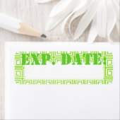 Lime Vert grec Plaid Date d'expiration Étiquette (En situation)