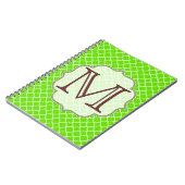 Lime Vert Quaterfoil Latti Monogramme Note Livre (Côté gauche)