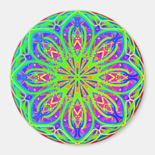 Lime violet coloré Mandala Style Boho Magnet