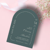 Limed Spruce Modern Arch Photo Save the Date Kaart