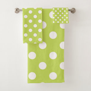 Limegroene Chartreuse & Witte Stippen Stip Bad Handdoek