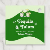 Limegroene Citrus Tequila & Tulum Bachelorette Bedankjes Labels (Achterkant)