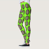 Limegroene dartborden Bullseye-patroon, Leggings (Links)