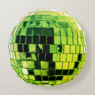 Limegroene Disco Disco Bal Rond Kussen
