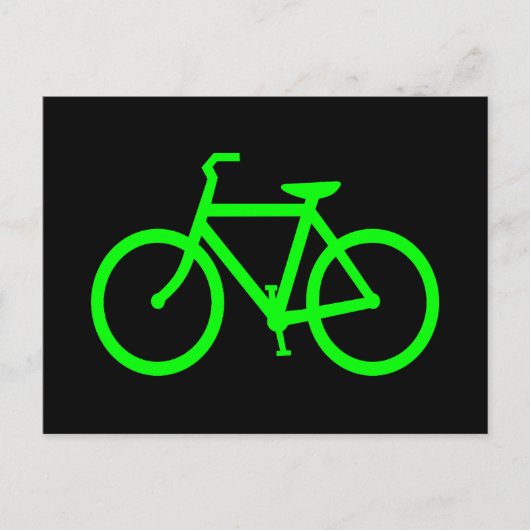 Limegroene fiets briefkaart (Voorkant)