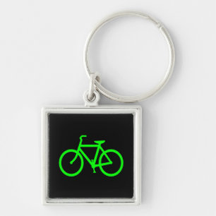 Limegroene fiets sleutelhanger