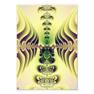 Limegroene Fractale Symmetrie Abstracte Kunst Foto Afdruk