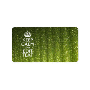 Limegroene glamour Keep Calm spreuk Etiket