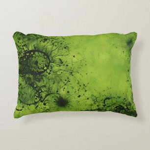 Limegroene grunge met zwarte accenten accent kussen
