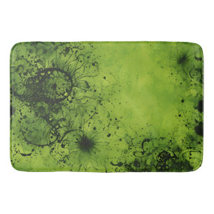 Limegroene grunge met zwarte accenten badmat