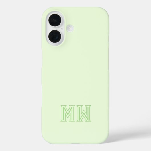 Limegroene Initiaal Monogram Eenvoudig Minimaal Case-Mate iPhone Case (Achterkant)