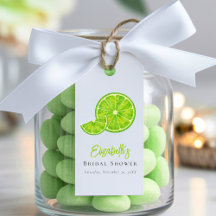 Limegroene Main Squeeze Bruiloft Favor Tag