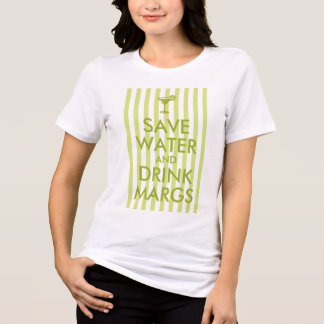 Limegroene streep - Bespaar water en drink margari Tri-Blend Shirt