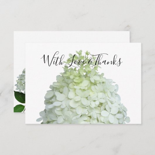 Limelight Hydrangea Blank Floral Merci Cartes (Devant / Derrière)