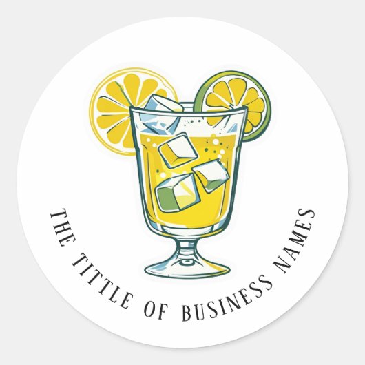 Limencello | Black & White Modern Text  Ronde Sticker (Voorkant)