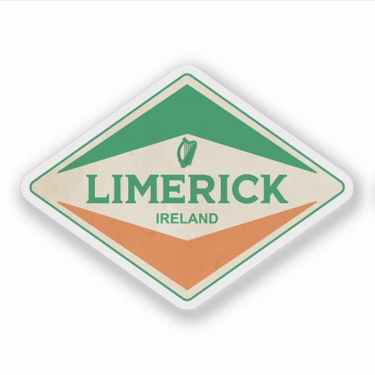 Limerick Ireland Vintage Sticker (Voorkant)