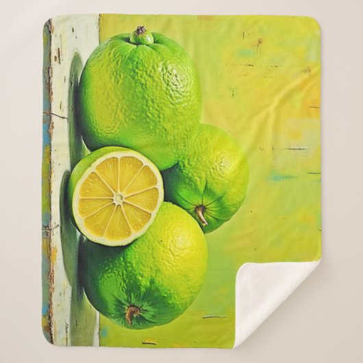 Limes' Bright Summer Pop Design Sherpa Deken (Voorkant)