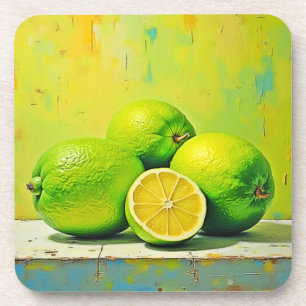 Limes' Helder Zomer Pop Design Bier Onderzetter