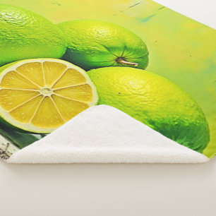 Limes' Helder Zomer Pop Design Sherpa Deken