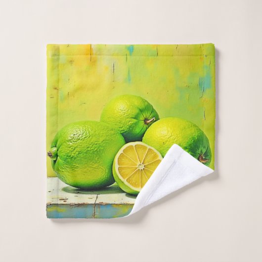 Limes' heldere zomer Pop ontwerp Bad Handdoek (Wasdoekje)
