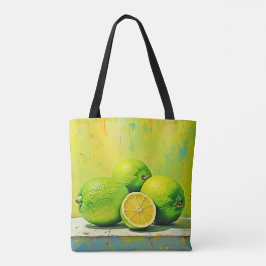 Limes' heldere zomer Pop ontwerp Draagtas (Achterkant)