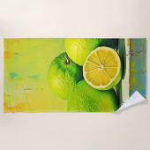Limes' heldere zomer Pop ontwerp Strandlaken (Voorkant)
