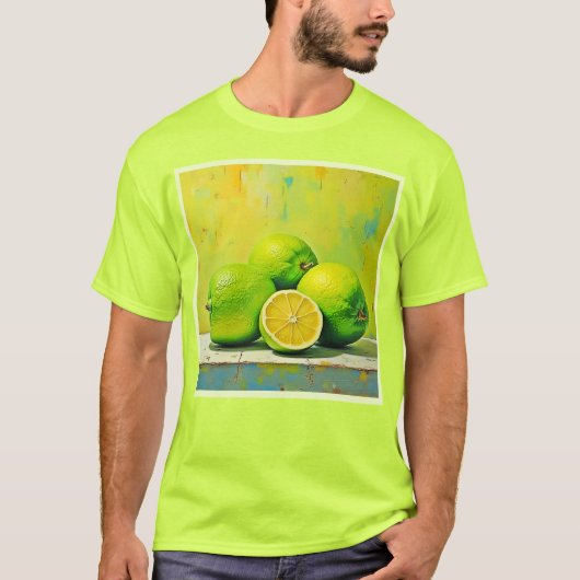 Limes' heldere zomer Pop ontwerp T-shirt (Voorkant)