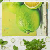 Limes' heldere zomer Pop ontwerp Theedoek (Gevouwen)