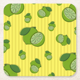 Limes Illustratie Vierkante Kartonnen Onderzetter