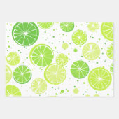 Limes in drie verschillende greens inpakpapier vel (Voorkant 3)