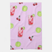 Limes Kersen Cocktails Roze Theedoek (Verticaal)