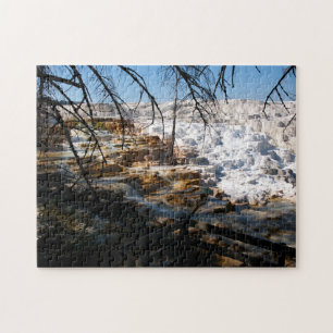 Limestone terrace Mammoth Hot Spring Yellowstone Legpuzzel