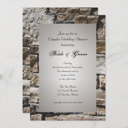 Limestones Couples Wedding Shower Invitation Kaart (Voorkant / Achterkant)