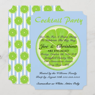 Limieten en Seersucker Fiesta Cocktail Party Card Kaart