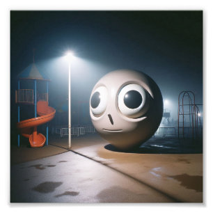 Liminale ruimte Dreamcore nostalgie muurkunst Foto Afdruk