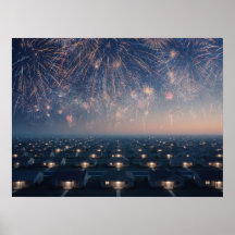 Liminale Suburbane Vuurwerk Nacht