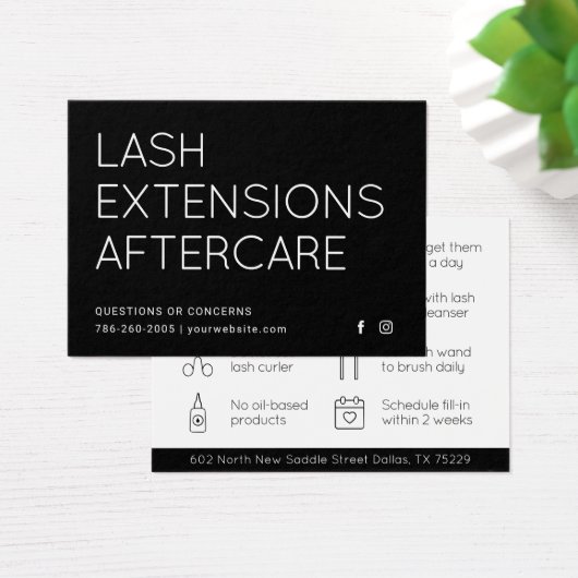 Limite minimale des extensions Eyelash Lash Carte (Bureau)