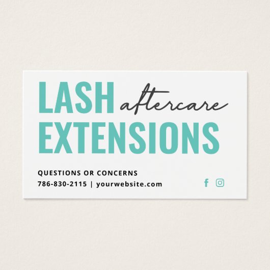 Limite minimale des extensions Eyelash Lash Carte (Devant)