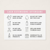 Limite minimale des extensions Eyelash Lash Carte  (Dos)