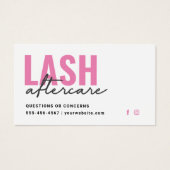 Limite minimale des extensions Eyelash Lash Carte  (Devant)