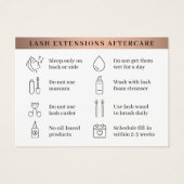 Limite minimale des extensions Eyelash Lash Carte  (Dos)