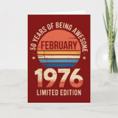 Limited Edition 50 Jaar Geweldig 1976 Kaart (Voorkant)