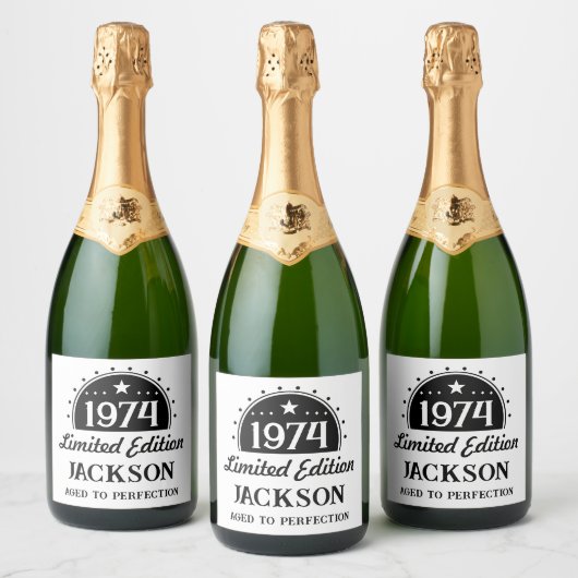 Limited Edition 50th Verjaardag Sparkling Wijnetiket (Flessen)
