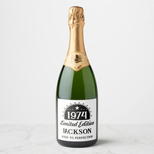 Limited Edition 50th Verjaardag Sparkling Wijnetiket (Voorkant)