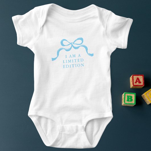 Limited Edition Blue Retro Modern Boy Bows  Romper