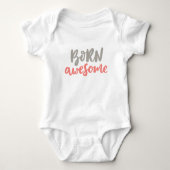 Limited Edition "Born Awesome" MOM-tekst Romper (Voorkant)