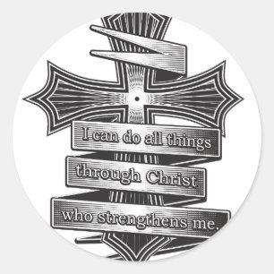 Limited Edition Philippians 4:13 Christelijke Bijb Ronde Sticker