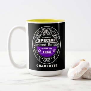 Limited Edition Year Geboren op persoonlijke titel Tweekleurige Koffiemok